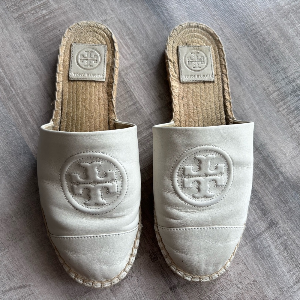 COPY - Tory Burch White Espadrille Slides